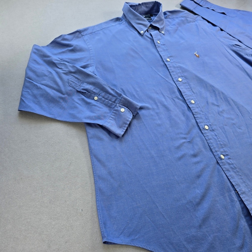 Ralph Lauren Yarmouth Blue Pinpoint Oxford Shirt Mens 16.5 33 Button Down L/S - Picture 3 of 5